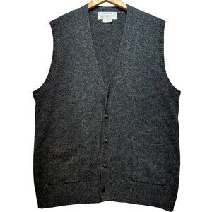 Giani Leone Mens Button Front Cardigan Wool Sweater Knit Size XL Gray Sleeveless